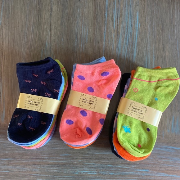 15 pairs girls multicolored ankle socks OS - Picture 2 of 3